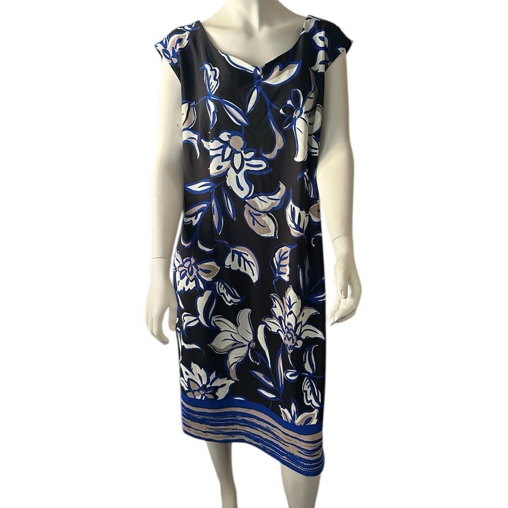 Phase Seven Floral Mid Dress Black Size 18 NWOT